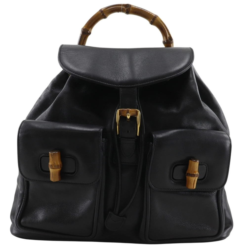 GUCCI Authentic Vintage Black Bamboo Backpack